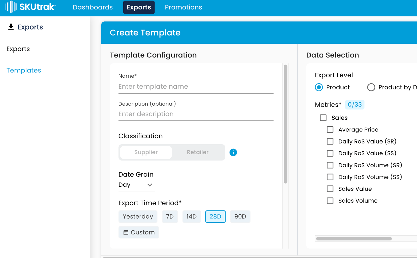 Save time with Export Templates